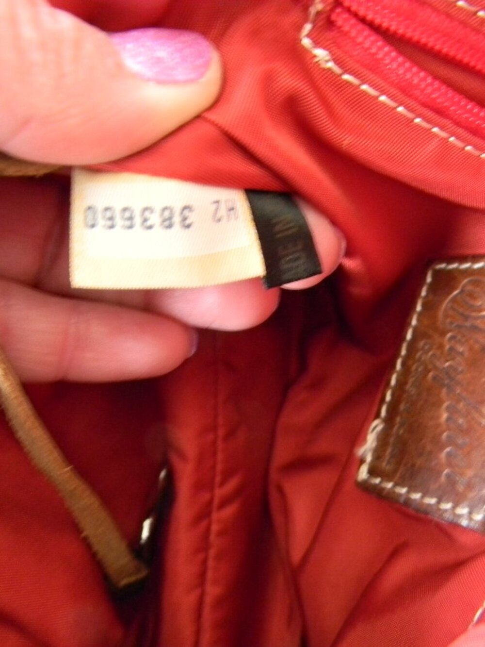 Dooney & Bourke Wayfarer RED Nylon Mini Shoulder Bag with Leather Trim Y2K - Picture 10 of 11